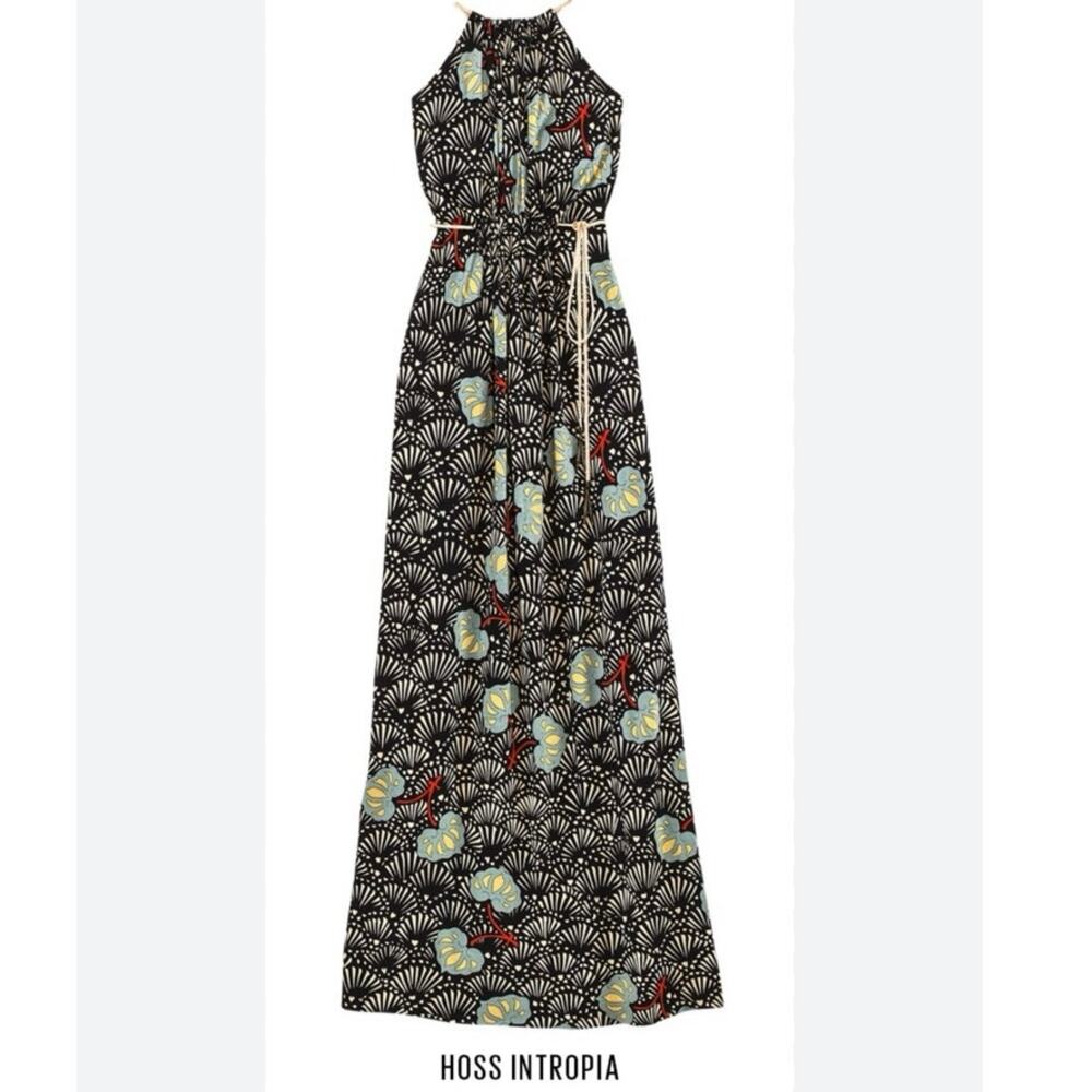 HOSS INTROPIA Printed Halter Maxi Dress Size Small